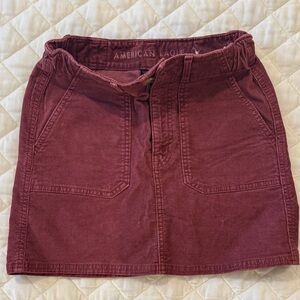 American Eagle Outfitters Corduroy Mini Skirt in Burgundy